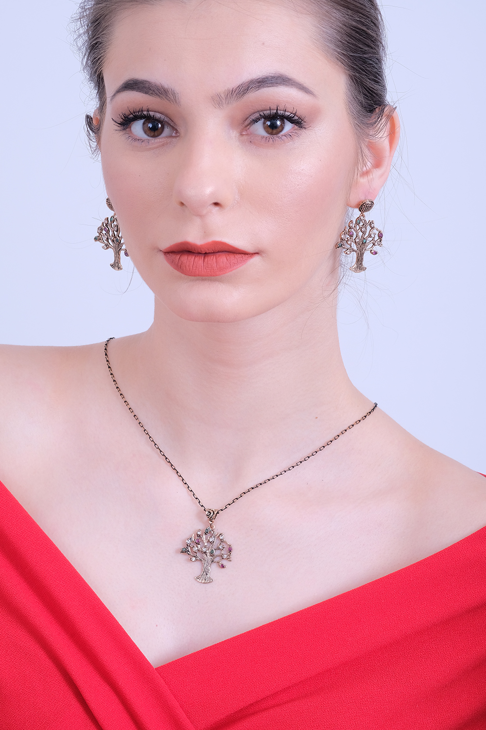 TREE OF YOUTH Necklace and Earrings Jewelry Set