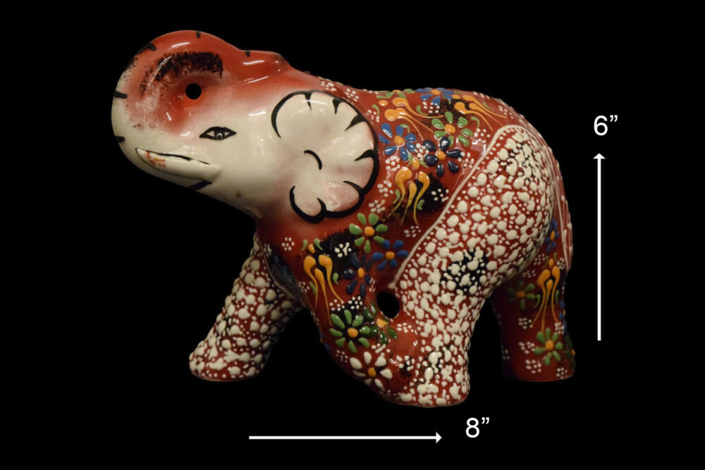 Ceramic Elephant Figurine 6″