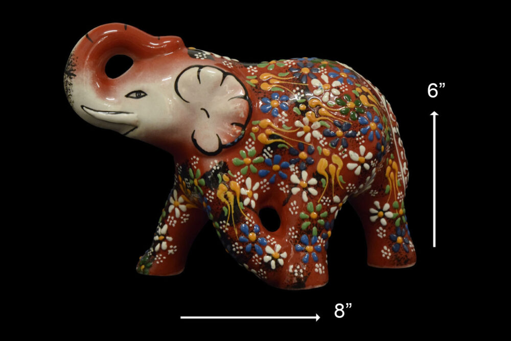 Ceramic Elephant Figurine 6″