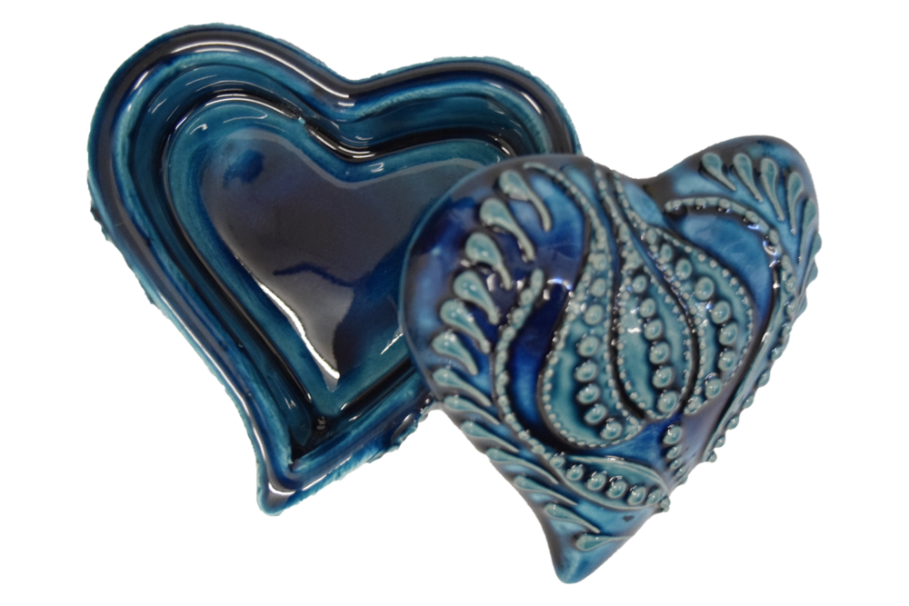 Ceramic Heart Jewelry Case