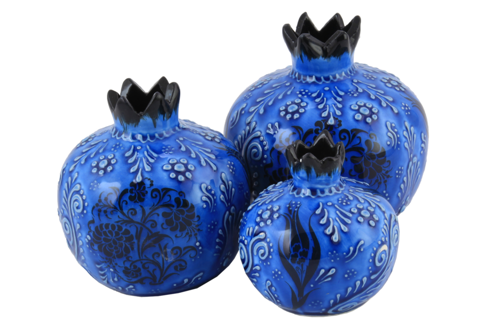 Ceramic Set of 3 Pomegranate