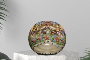 Ceramic Sphere Candle Holder 5″