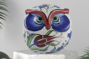 Ceramic Owl Figurine 5″