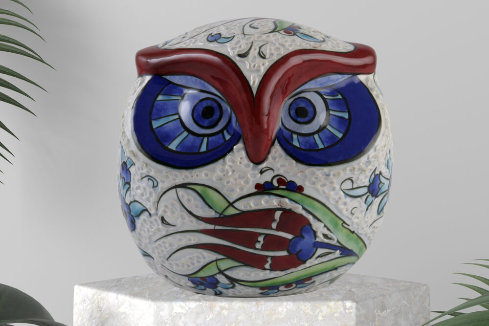 Ceramic Owl Figurine 5″