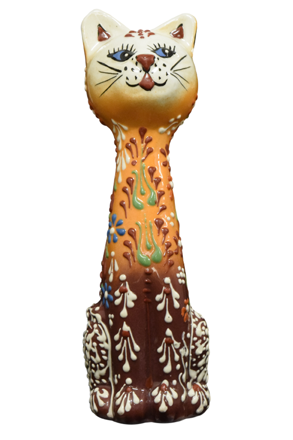 Ceramic standing Cat Figurine 6”
