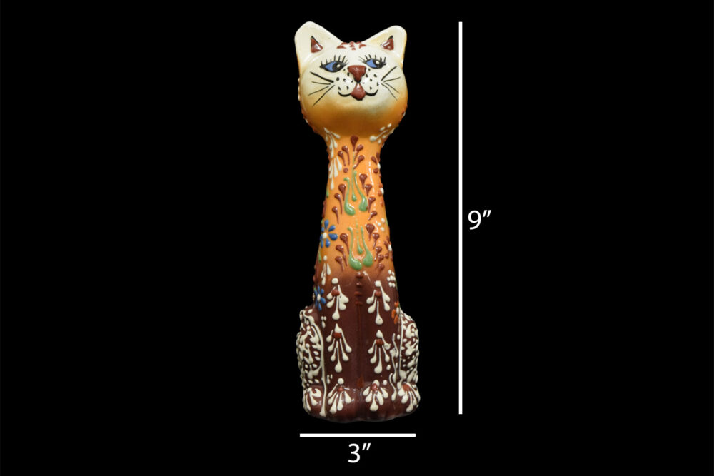 Ceramic standing Cat Figurine 6”