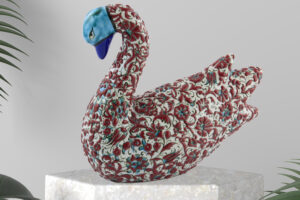 Ceramic Swan Figurine 8″