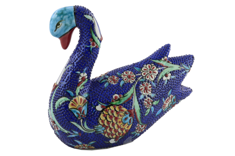 Ceramic Swan Figurine 8″