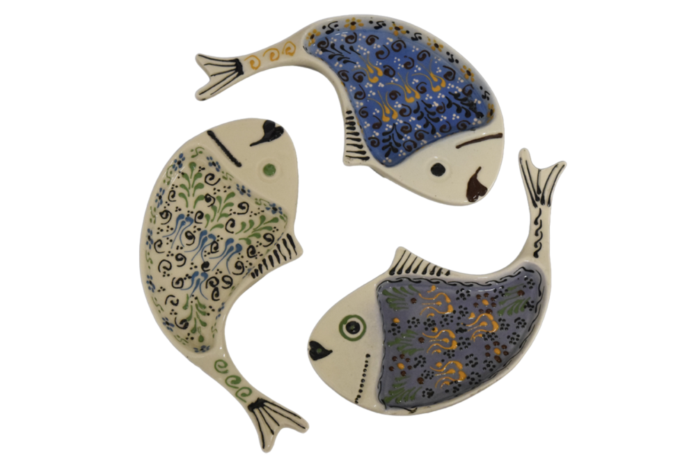 Ceramic Multipiece Fish Shaped Plates 9″