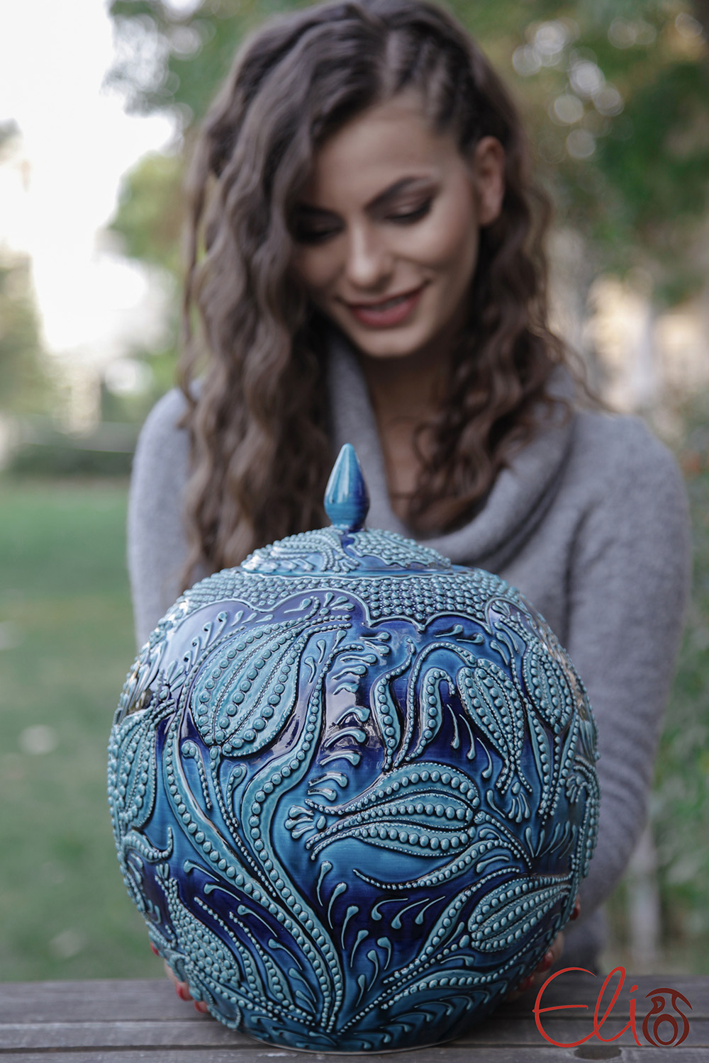Ceramic Sphere Jar 12″