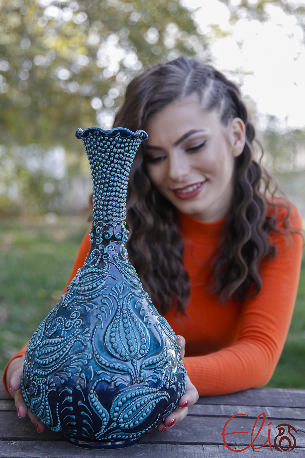 Ceramic Teardrop Vase 16″
