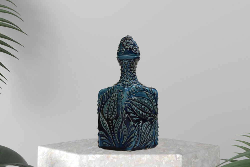 Ceramic Oriental Bottle 8″
