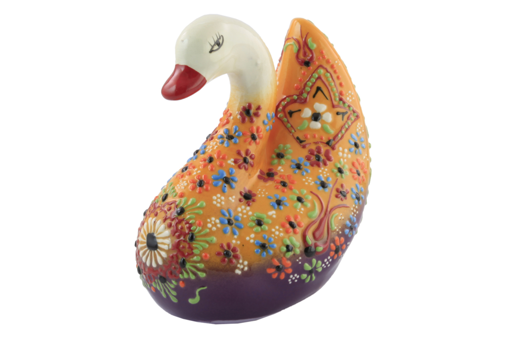 Ceramic Swan Figurine 6″